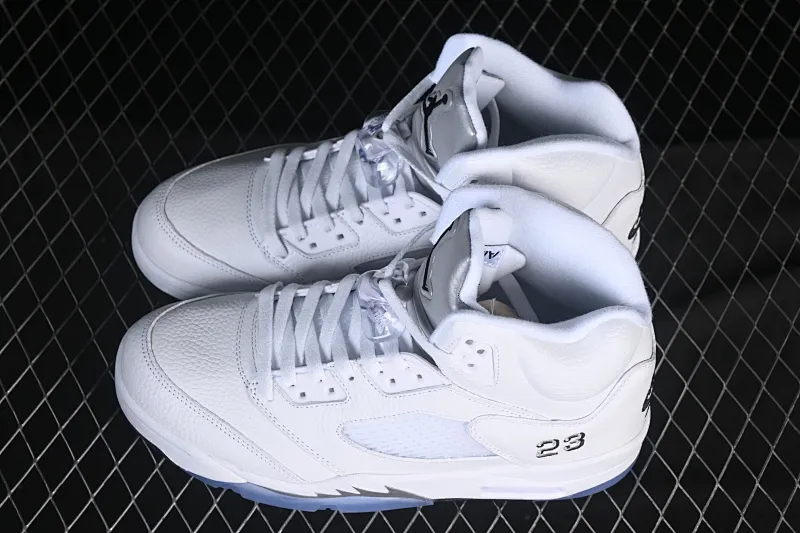 All categories Air Jordan Jordan series basketball shoes Air Jordan 5 Air Jordan 5 Retro "White Metallic" AJ5 Joe 5 Silver HQ7978-103